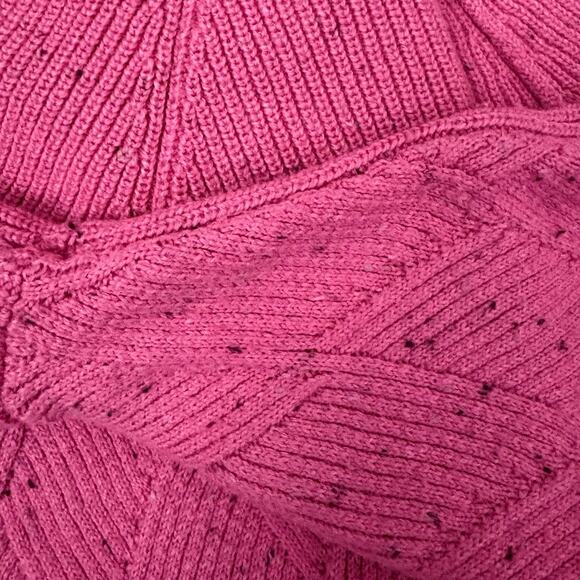 Talbots Women’s XL Pink Cowl Neck Textured Diamond Knit Pullover Sweater Cotton - Picture 5 of 5